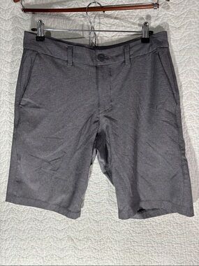 Hang Ten Charcoal Micro-Stripe Flat-Front Shorts